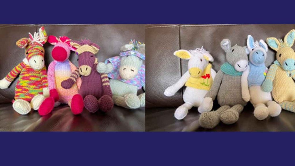 knitted donkeys